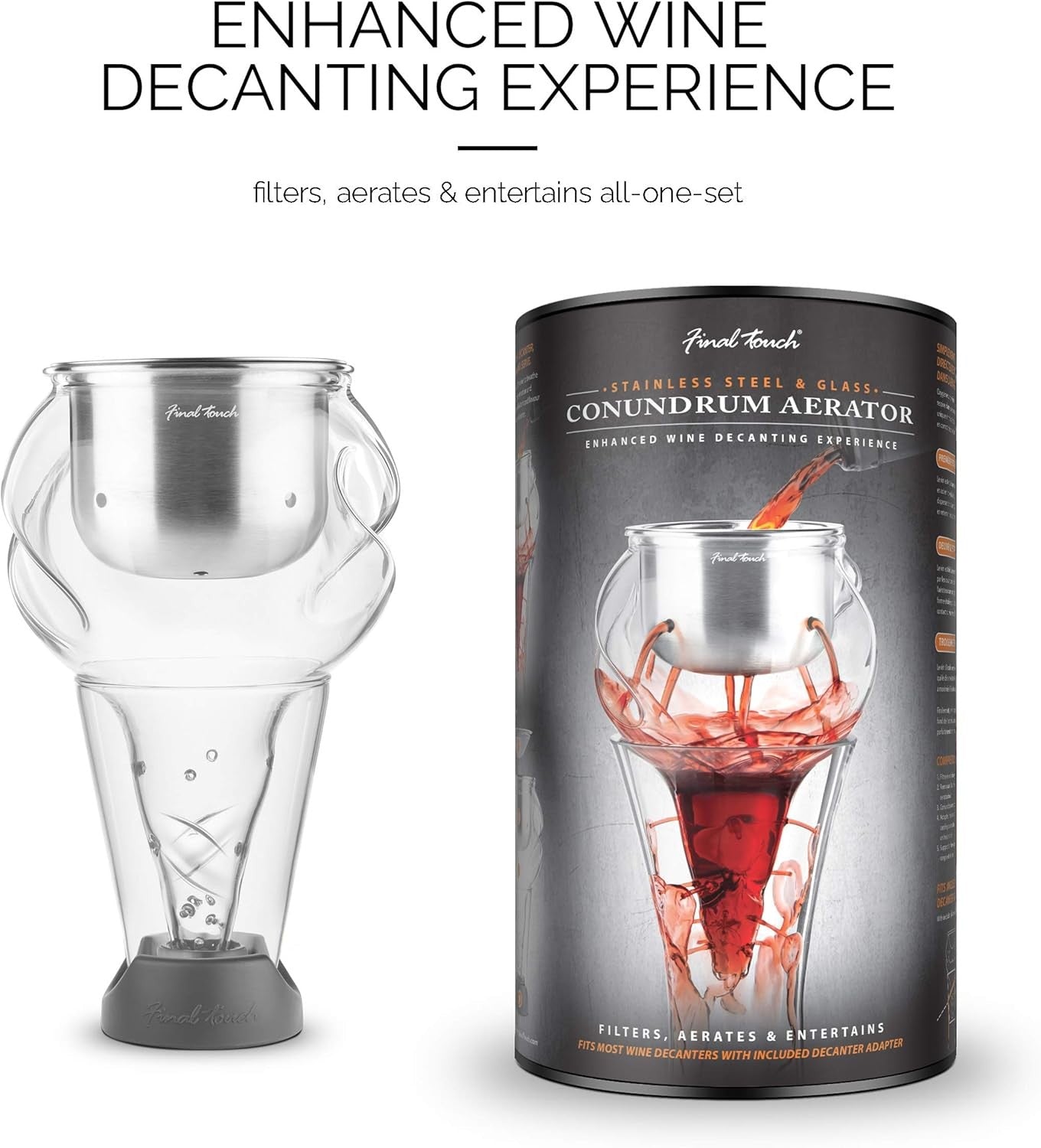 Stainless Steel Wine Aerator Filter for Decanters | Instant Smooth Pour