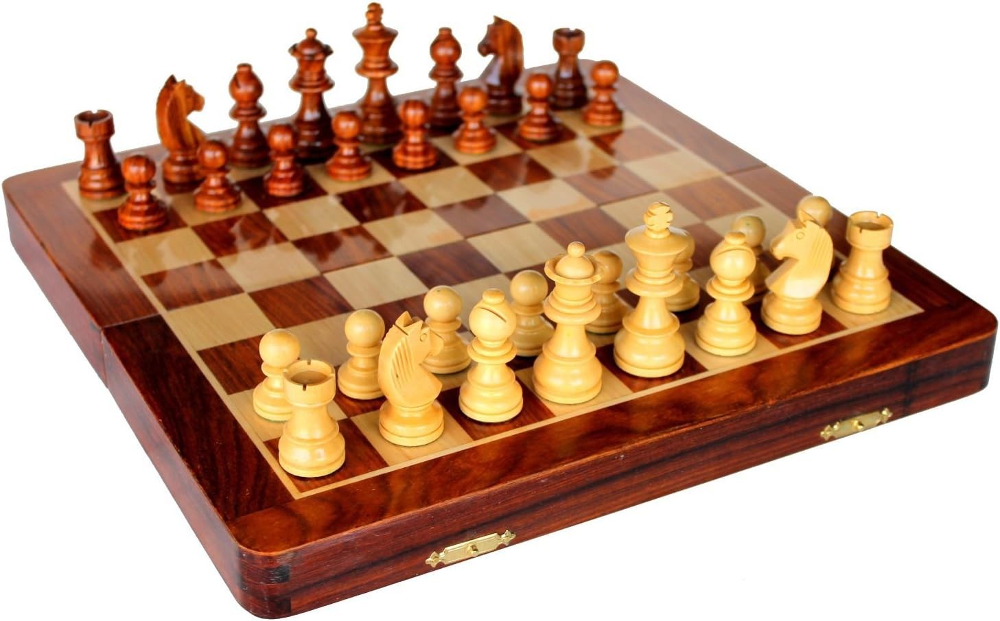 36cm Wooden Magnetic Chess Set | Foldable Storage Board | Luxury Travel Game