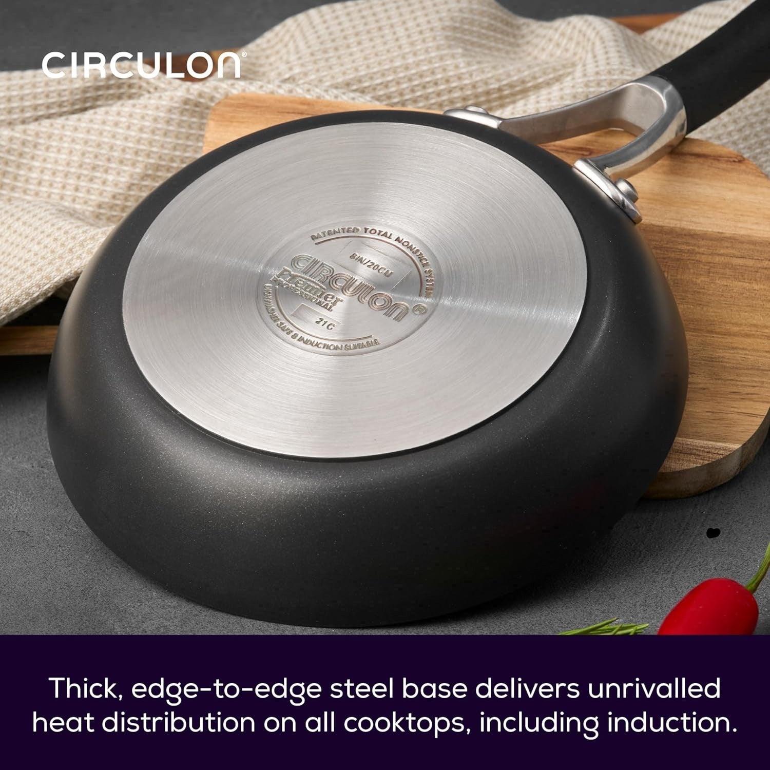 5pcs Black Induction Non Stick Cookware Set – Soft Grip Handles Glass Lids