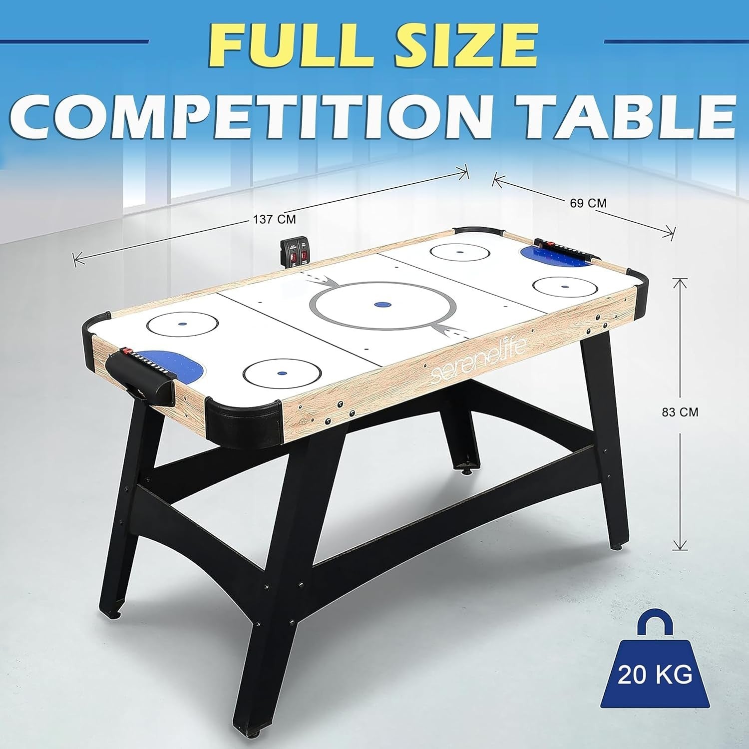 4.5ft Air Hockey Table Arcade LED Scoreboard Strong Motor Home Game
