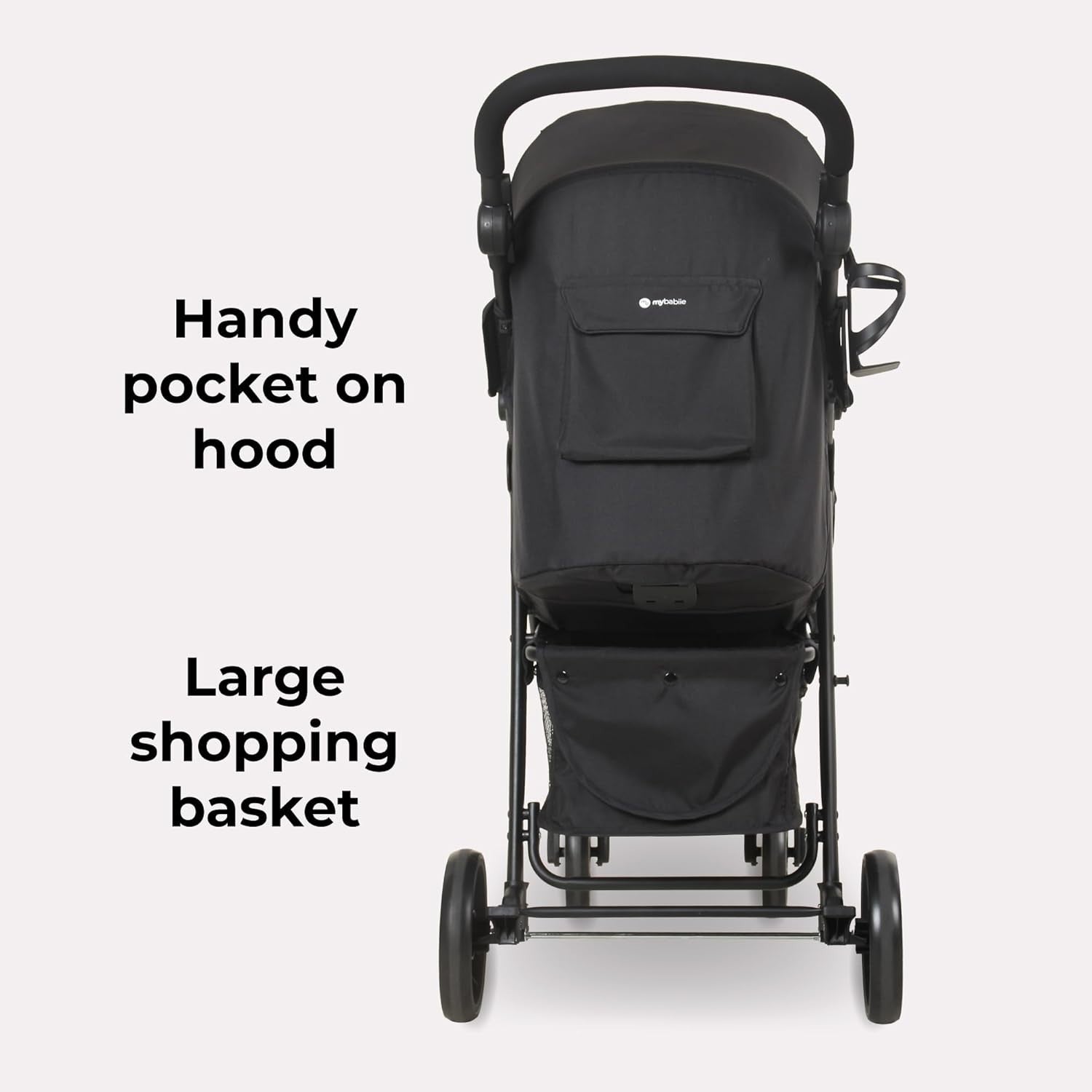Compact Baby Pushchair Easy Fold Stroller from Birth to 4 Years 22kg Black