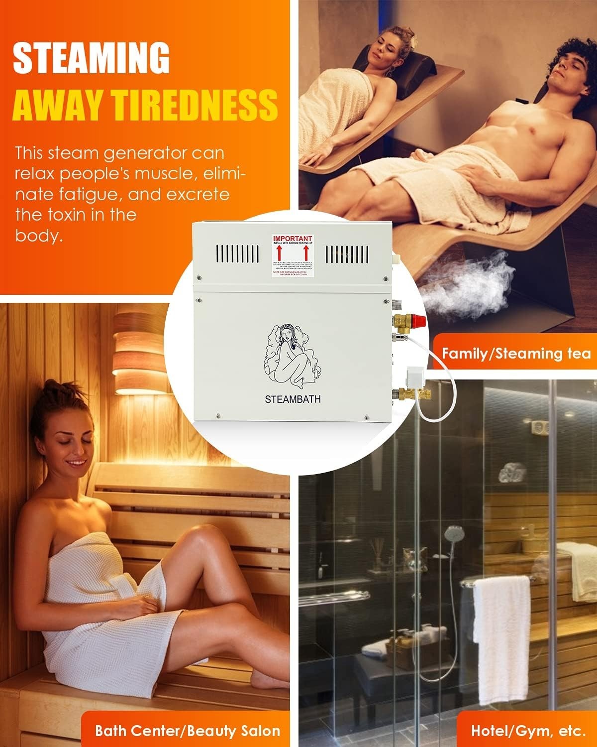 4.5KW Steam Sauna Generator w/ LED Digital Controller – 220V Home & Spa