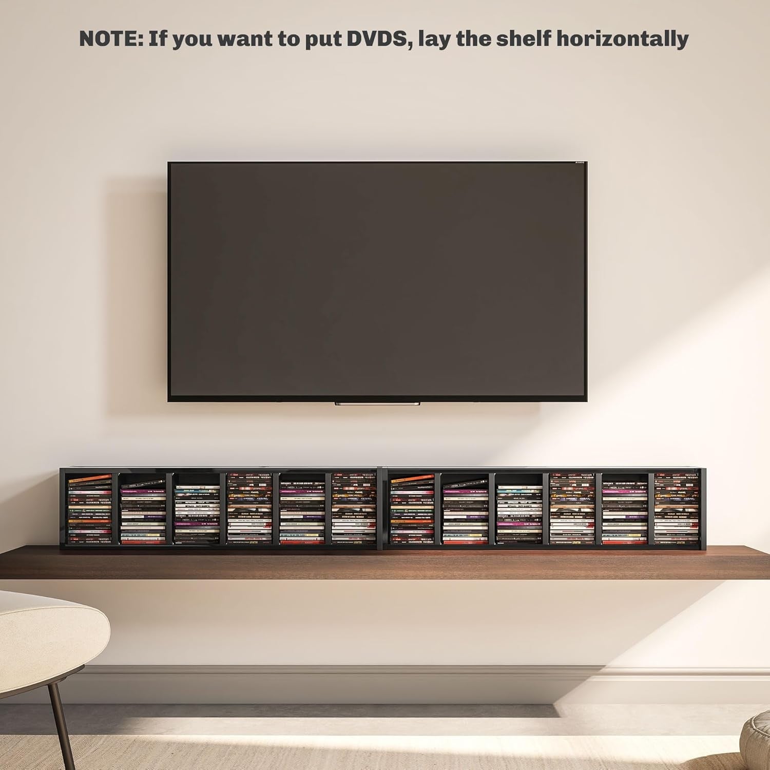 Set of 2 High Gloss Black Media Storage Towers – Adjustable CD DVD Blu-Ray Racks
