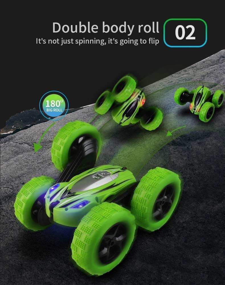 4WD RC Stunt Car for Kids 4-9, 360° Flips & LED Lights, High-Speed