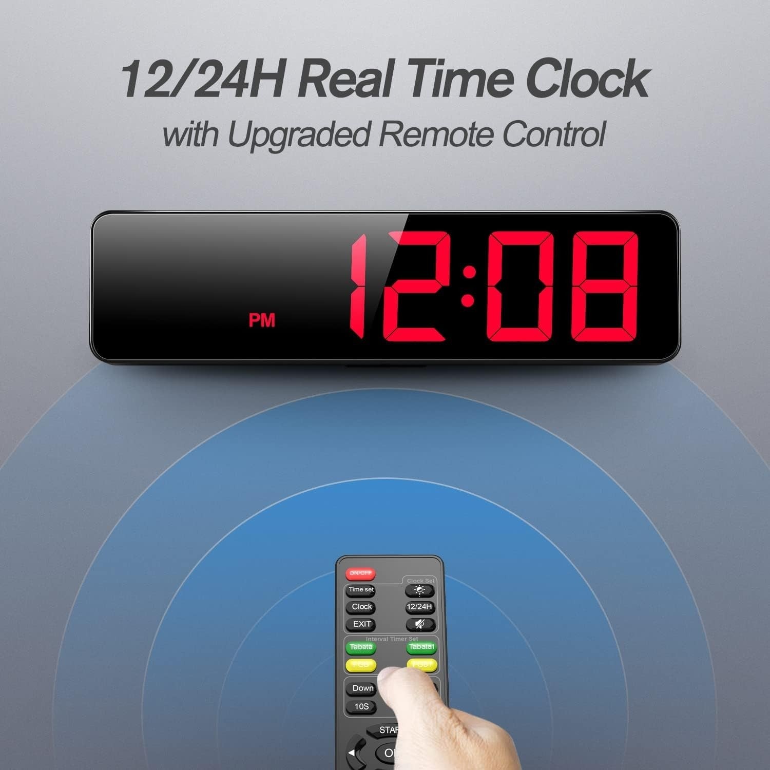 15" LED Gym Timer Digital Wall Clock Interval Stopwatch Countdown Remote