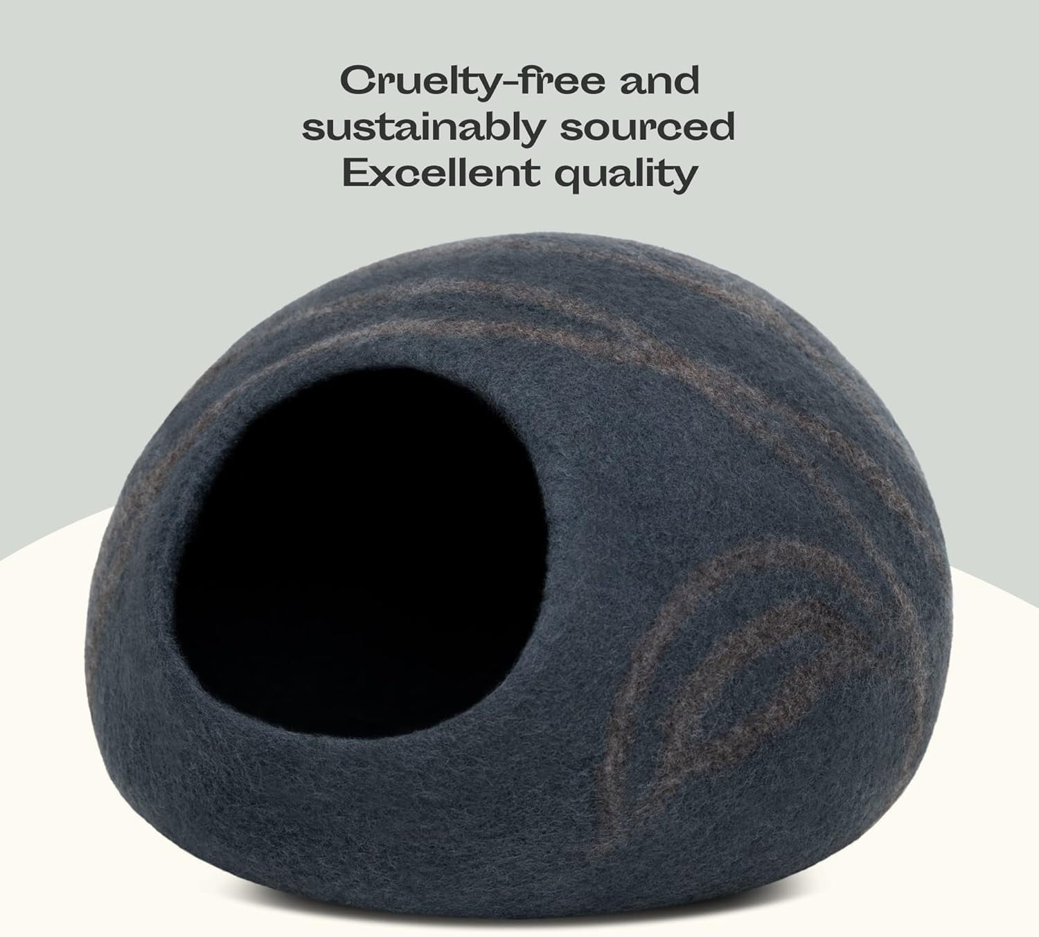 Large Felt Cat Cave Bed Handmade Merino Wool Indoor Cat Hideaway
