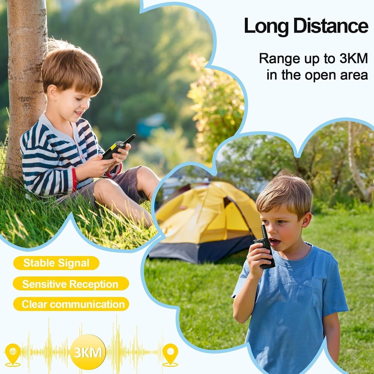 Rechargeable Kids Walkie Talkies 2 Pack VOX USB-C Long Range Toy Radios