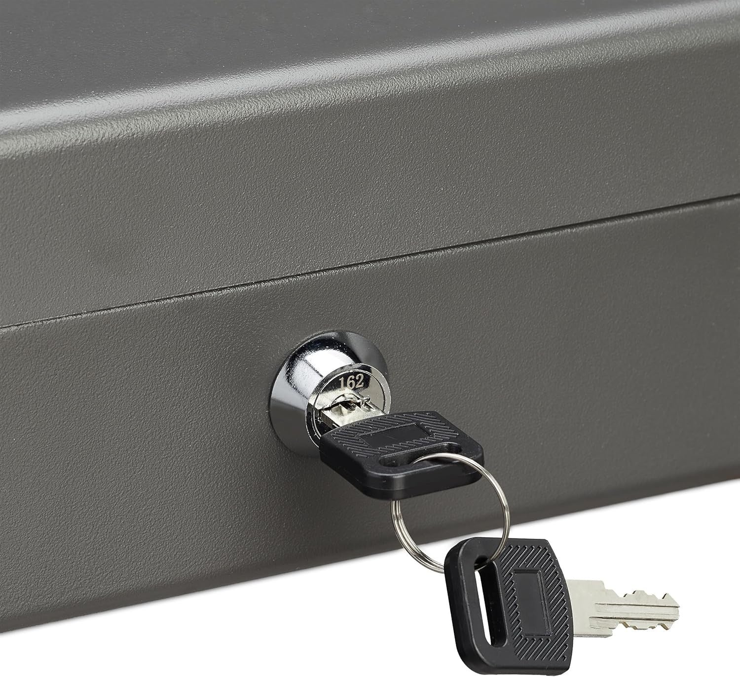 Lockable Cash Box Coin Tray Money Storage Case with Note Compartments