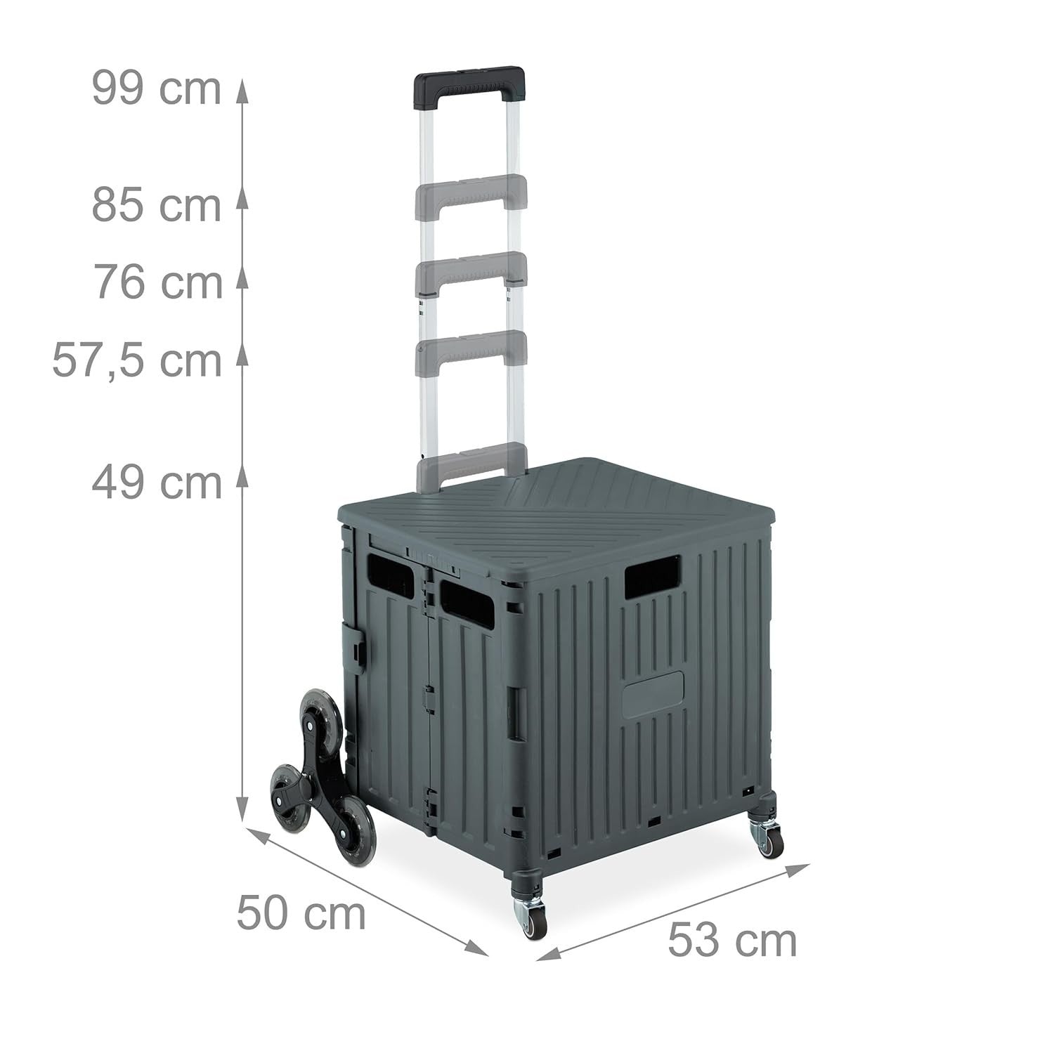 Compact Foldable Shopping Trolley with Stair Climber Wheels