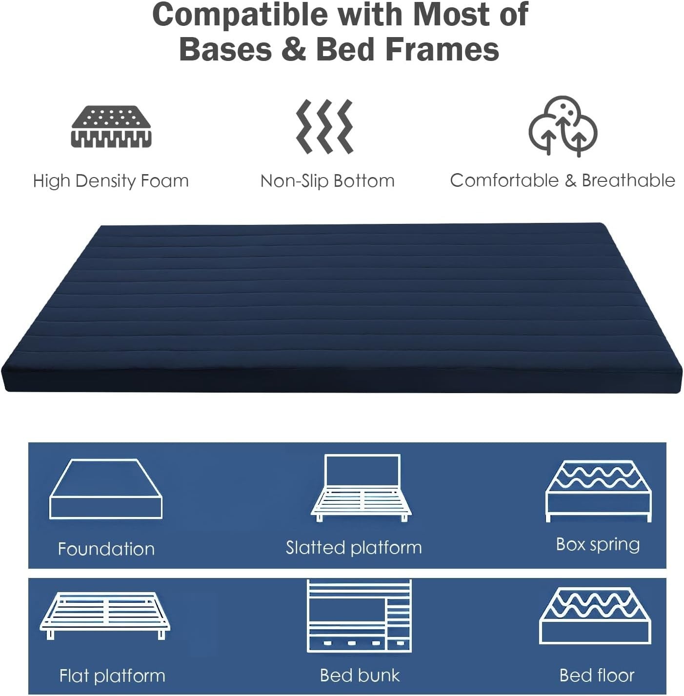 Double Roll Up Foam Floor Mattress Guest Bed Foldable Travel Mat 190x135cm