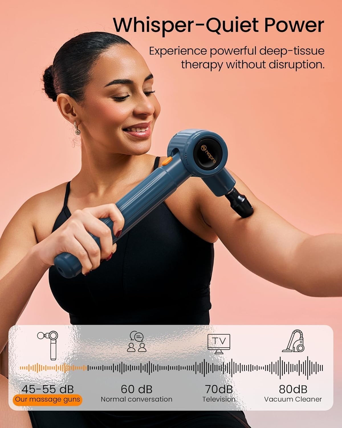 Heated Massage Gun Deep Tissue Percussion Long Handle Red Light Therapy