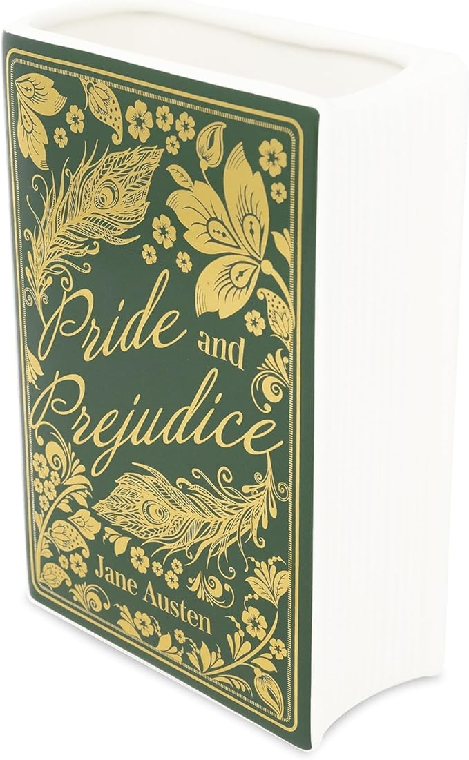 Book Shaped Ceramic Vase Large Decorative Bookshelf Decor for Flowers