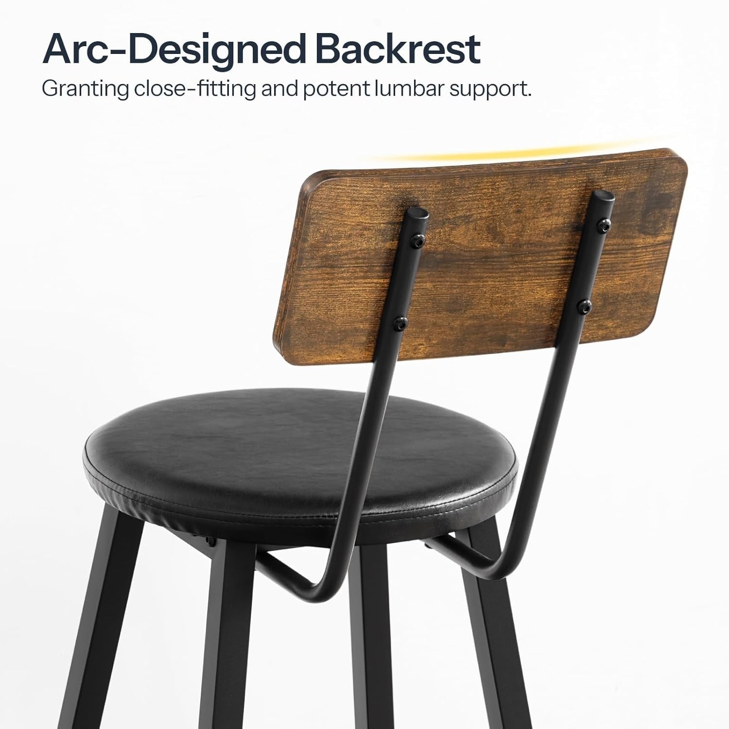 PU Upholstered Bar Stool Set of 2 | Ergonomic Counter Height 97cm