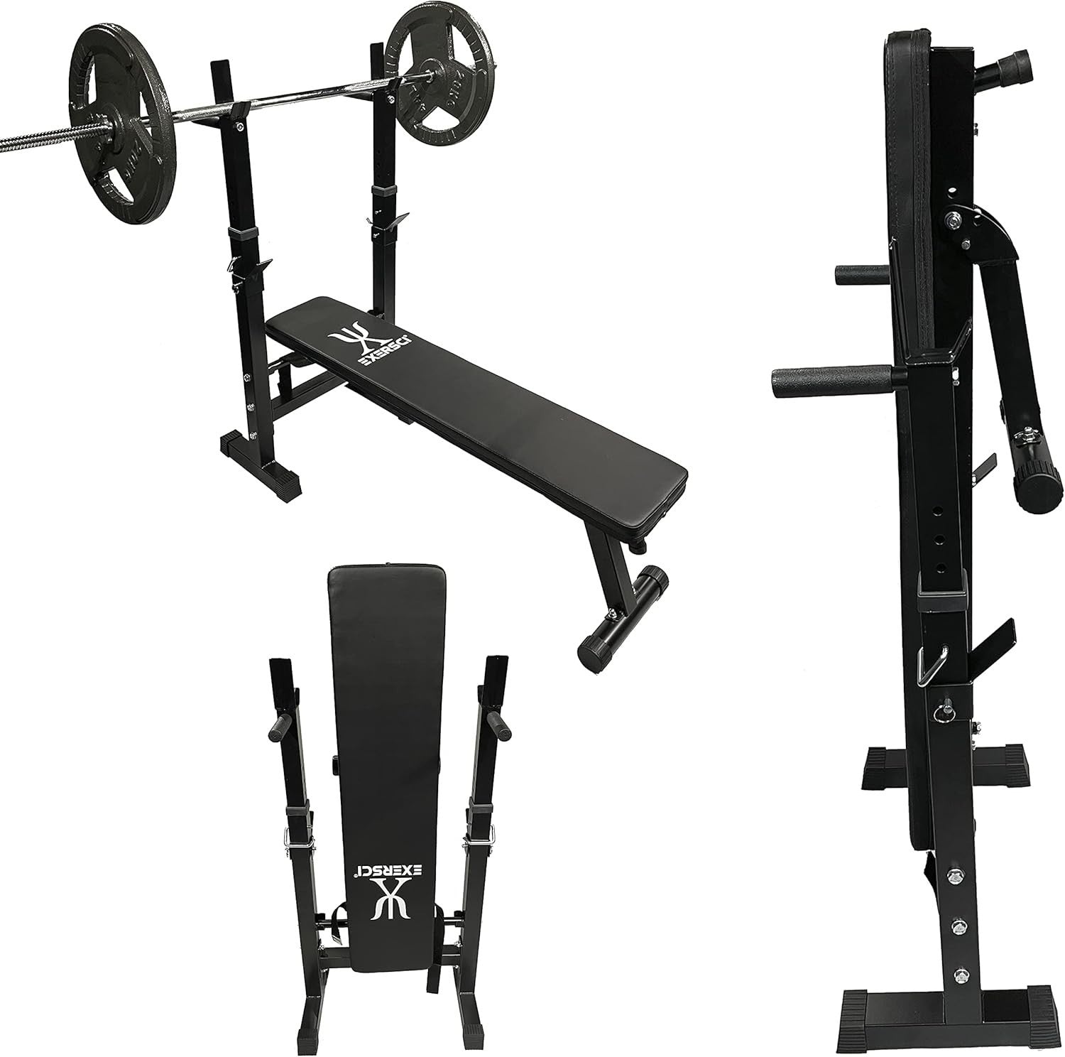 4 in 1 Folding Weight Bench Incline Decline Dip Station 200kg Home Gym