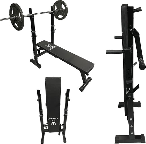 4 in 1 Folding Weight Bench Incline Decline Dip Station 200kg Home Gym