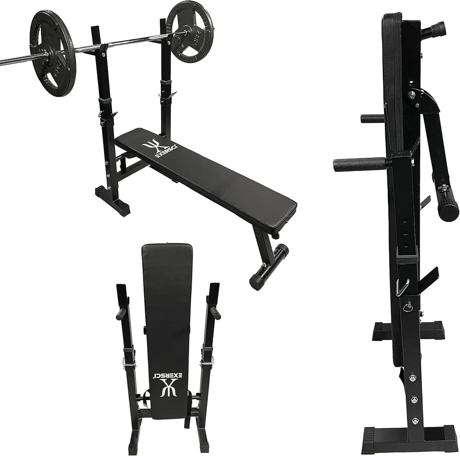 4 in 1 Folding Weight Bench Incline Decline Dip Station 200kg Home Gym