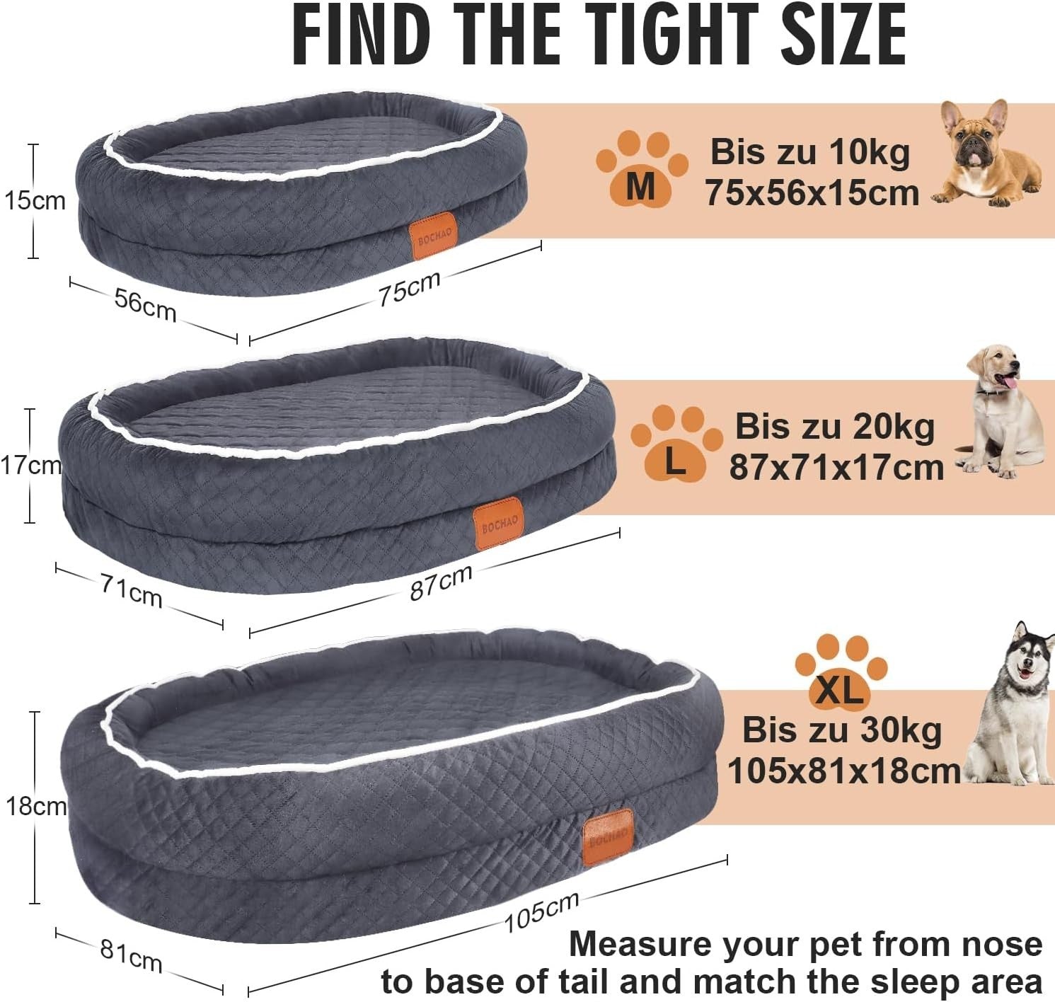 Gray Orthopedic Dog Bed 90x70cm Washable Sofa