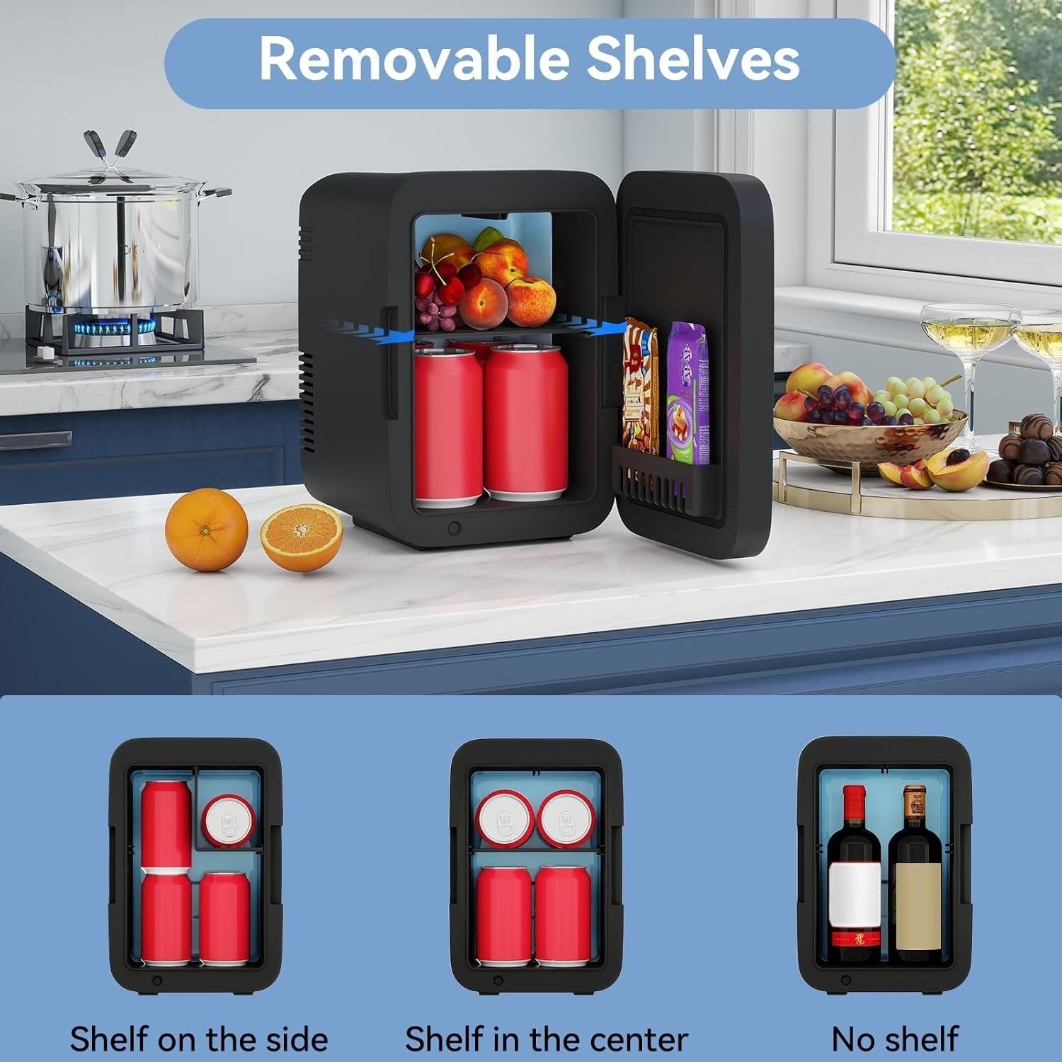 4L Portable Mini Skincare Fridge Cooler & Warmer LED Mirror AC/DC Black