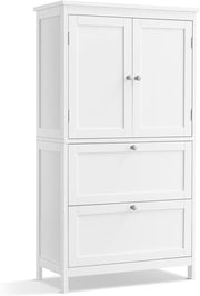 Bathroom Storage Cabinet with Drawers & Doors, Adjustable Shelf 110cm