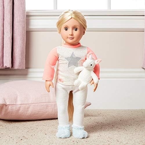 18in Doll Pyjama Outfit Unicorn Sleepwear Set with Socks Plush Toy
