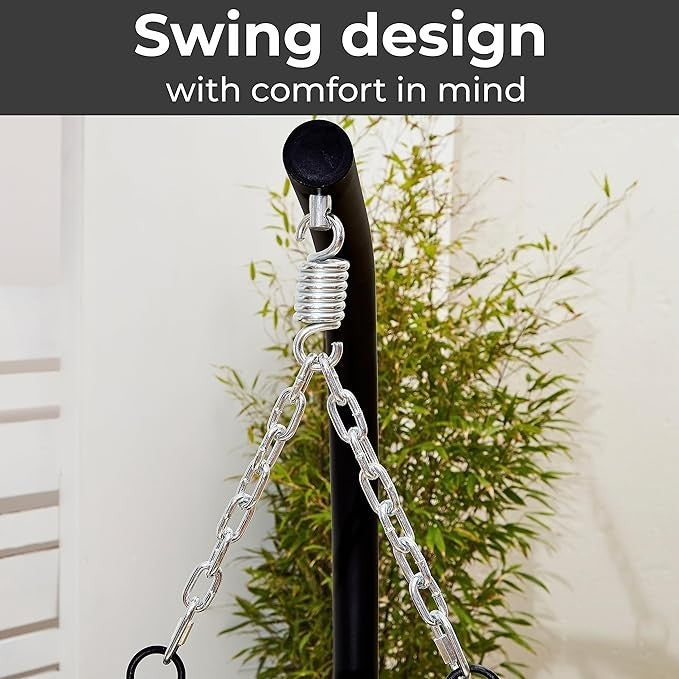 Rattan Egg Chair Swing Hammock w/ Cushions – Foldable, 130KG Max, Indoor Outdoor