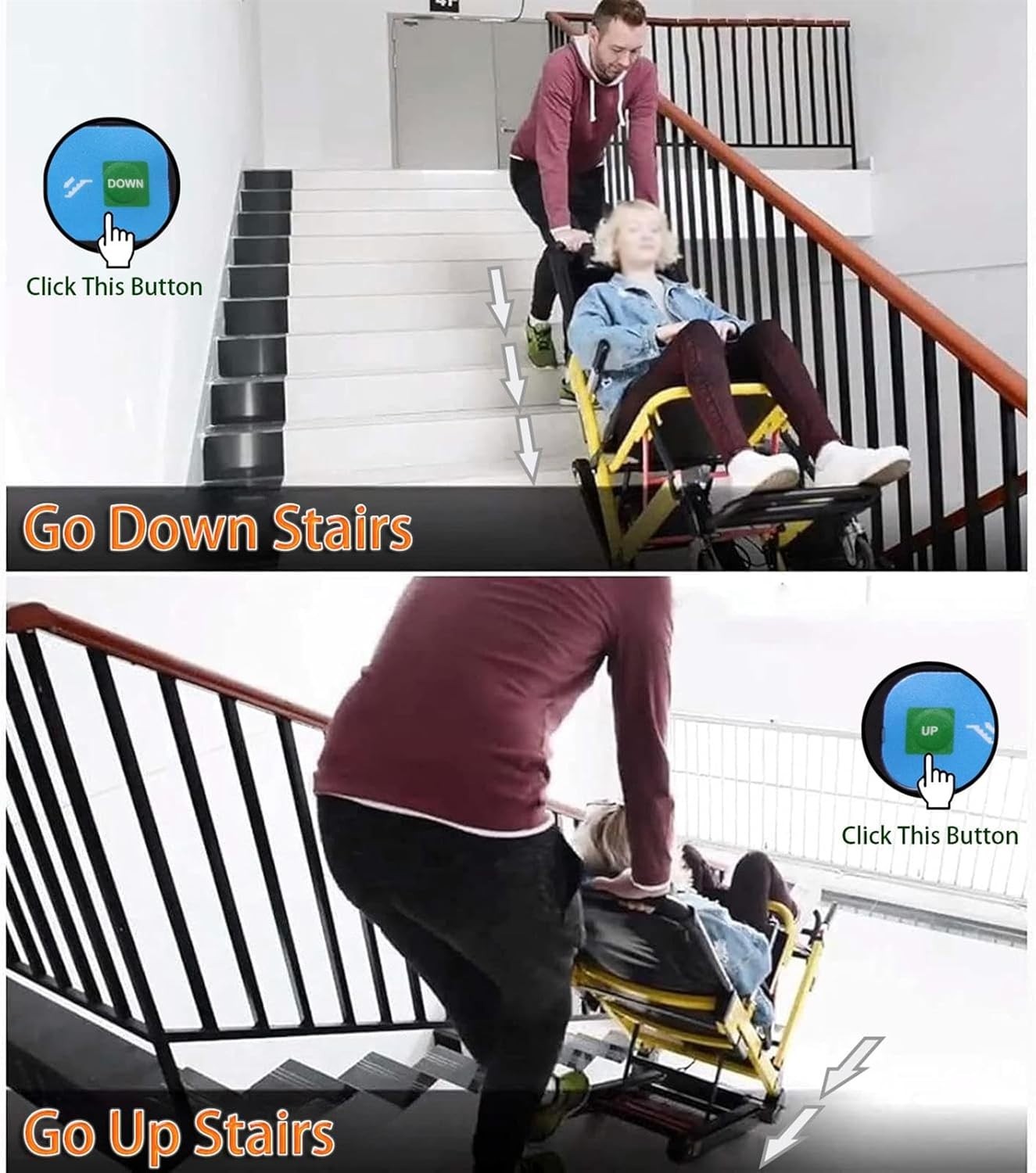 Electric Crawler Stair Climber Chair Foldable Portable Lift Mobility Aid 160kg