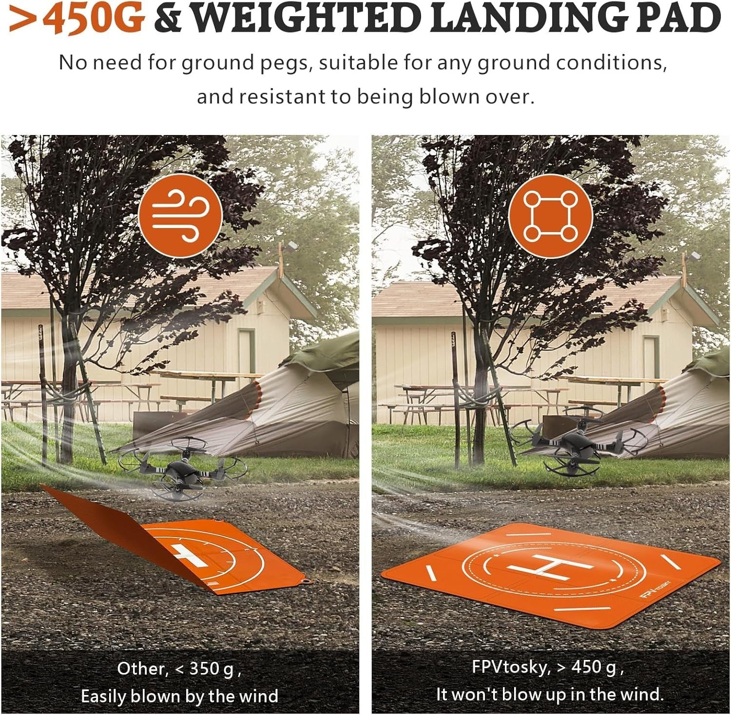 Reflective Drone Landing Pad 25.2" Foldable Waterproof Universal