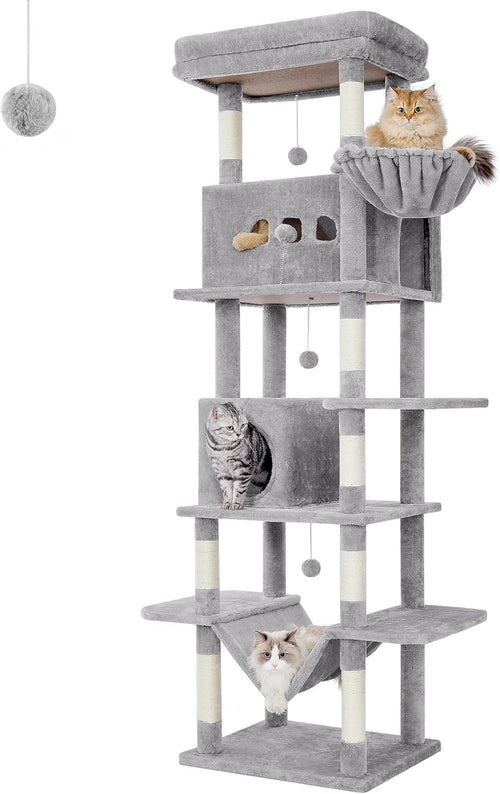 210cm Tall Cat Tree Tower Multi-Level Scratching Posts Condos Cats