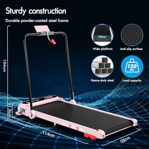 Under Desk Foldable Treadmill 3HP Walking Jogging Running Machine