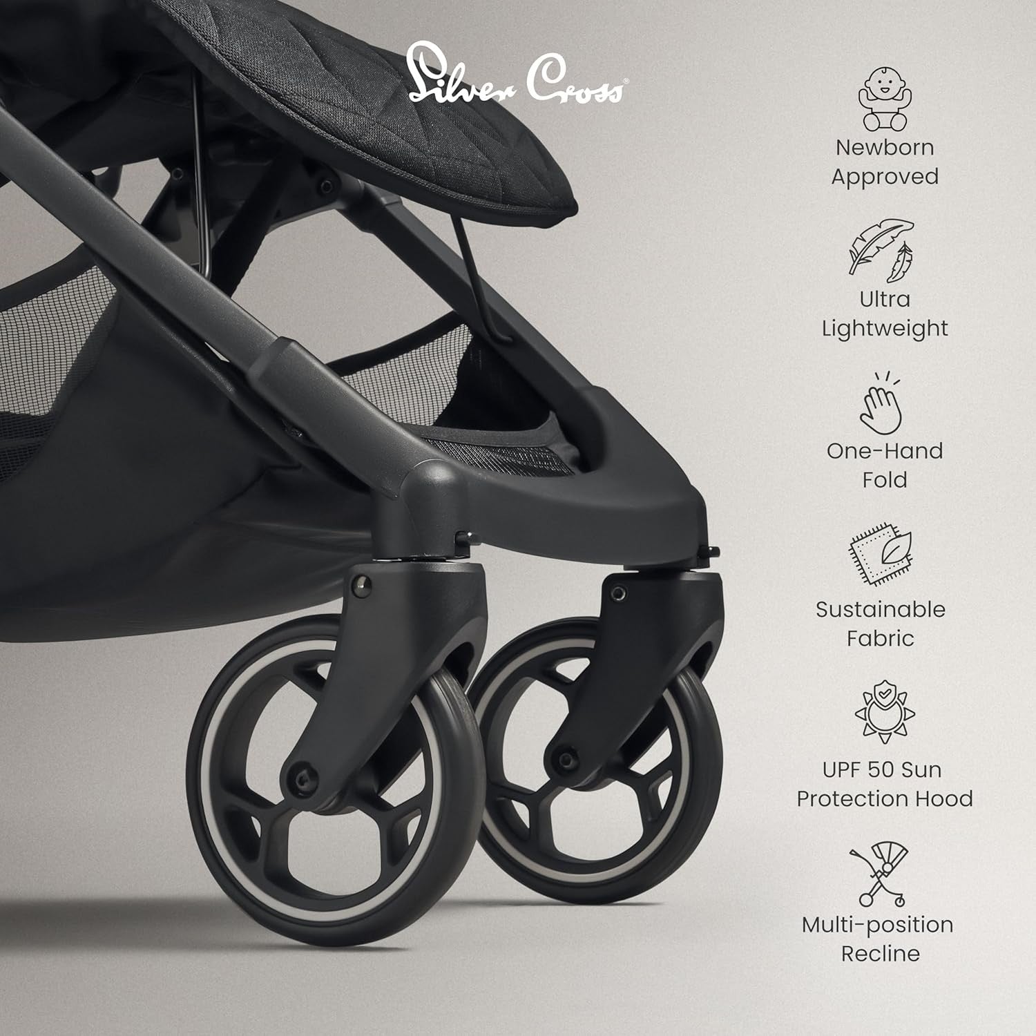 Cabin Size Lightweight Travel Pushchair One-Hand Fold Lie Flat Newborn–4Y