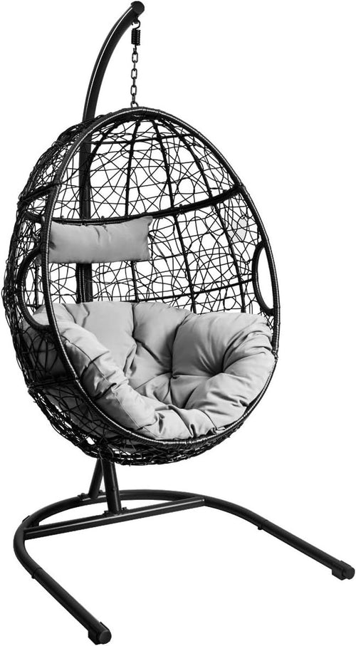 Luxury Hanging Egg Chair with Stand – Soft Cushion, 150kg Capacity
