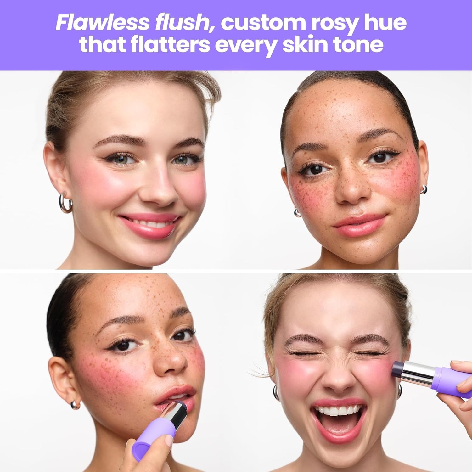 pH Activated Cream Blush Stick Multi Use Cheek & Lip Tint Cooling
