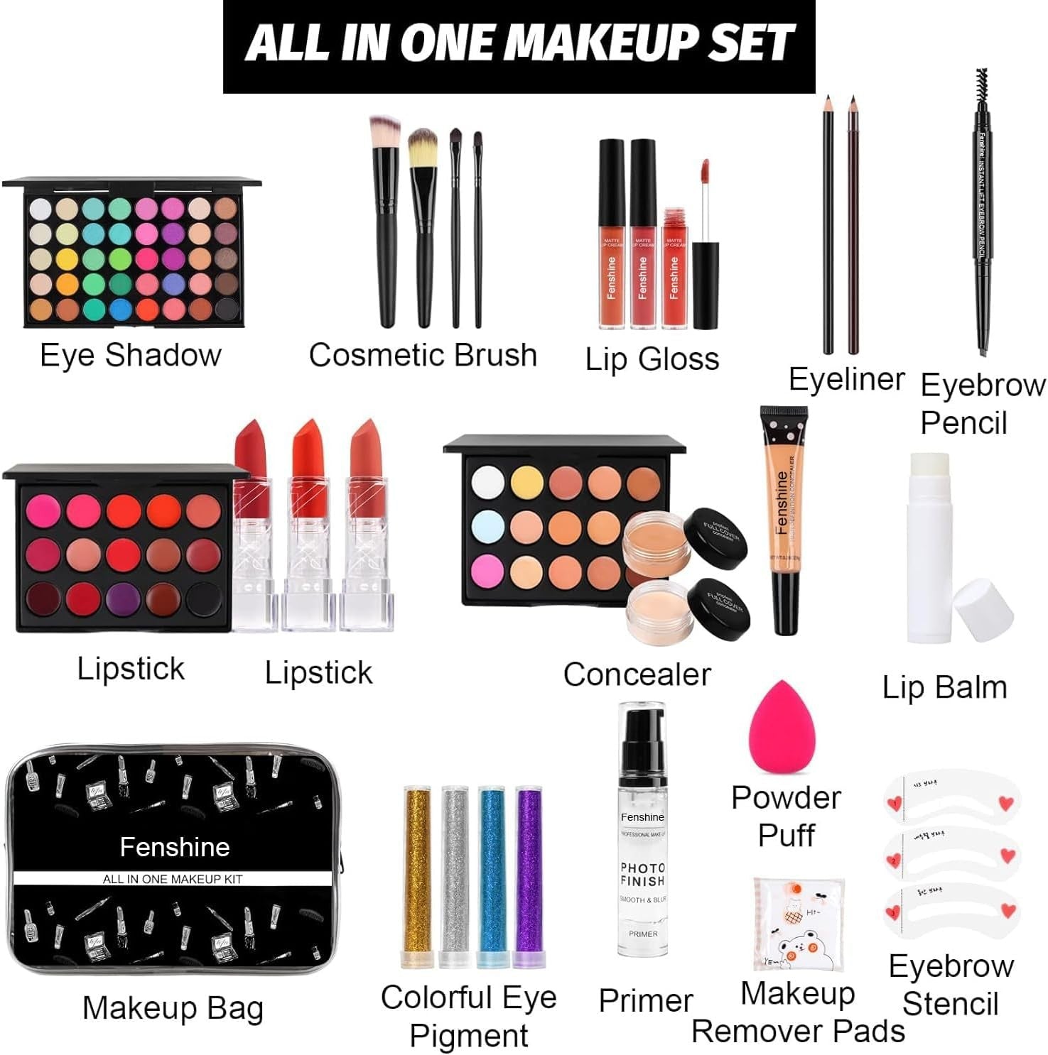 Professional All In One Makeup Kit 30pcs Palette Set with Bag