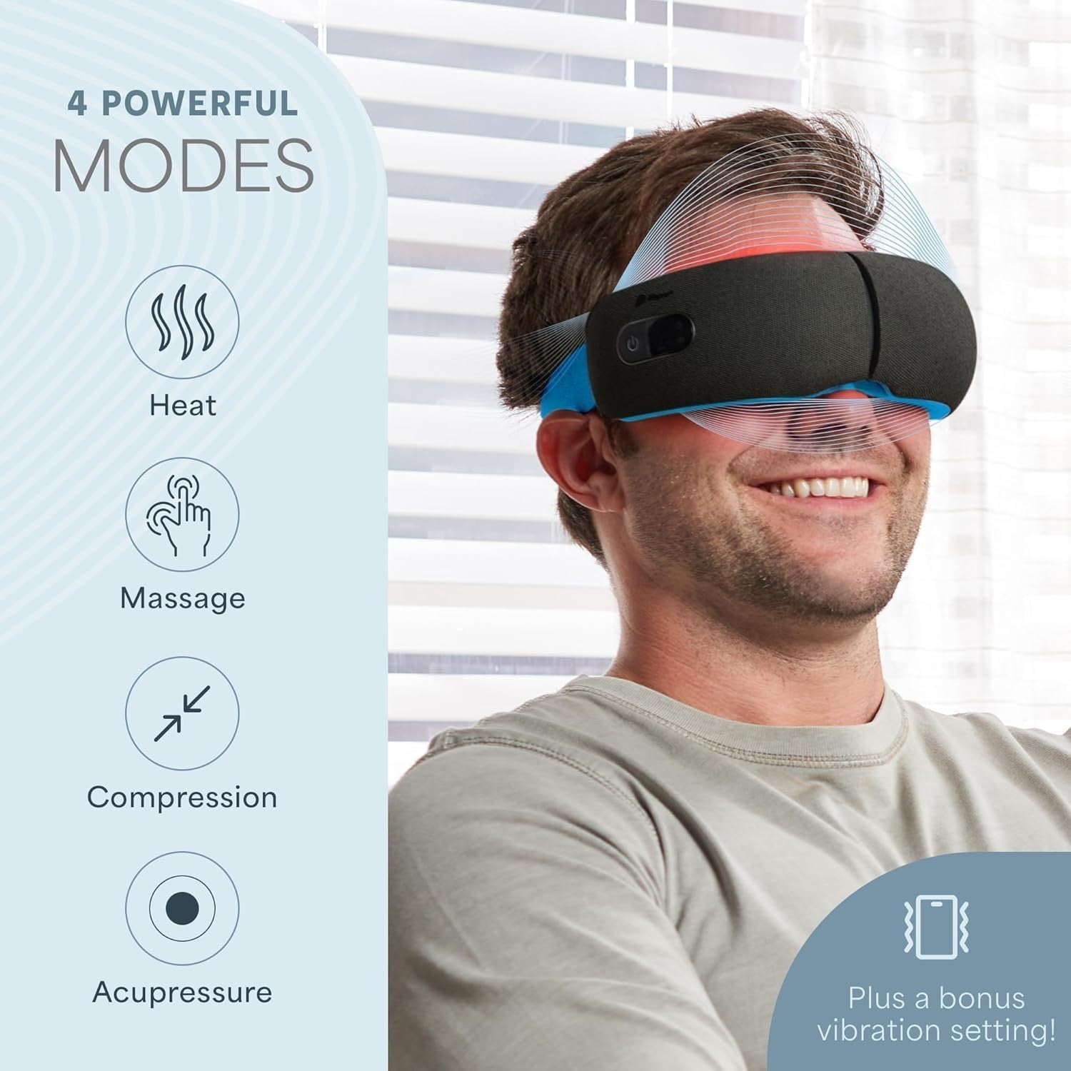 Heated Eye Massager Air Compression Vibration Headache Relief