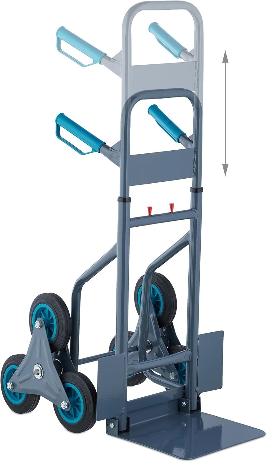Relaxdays Stair Climber Hand Truck 200kg Folding Trolley 6-Wheel Solid Tyres