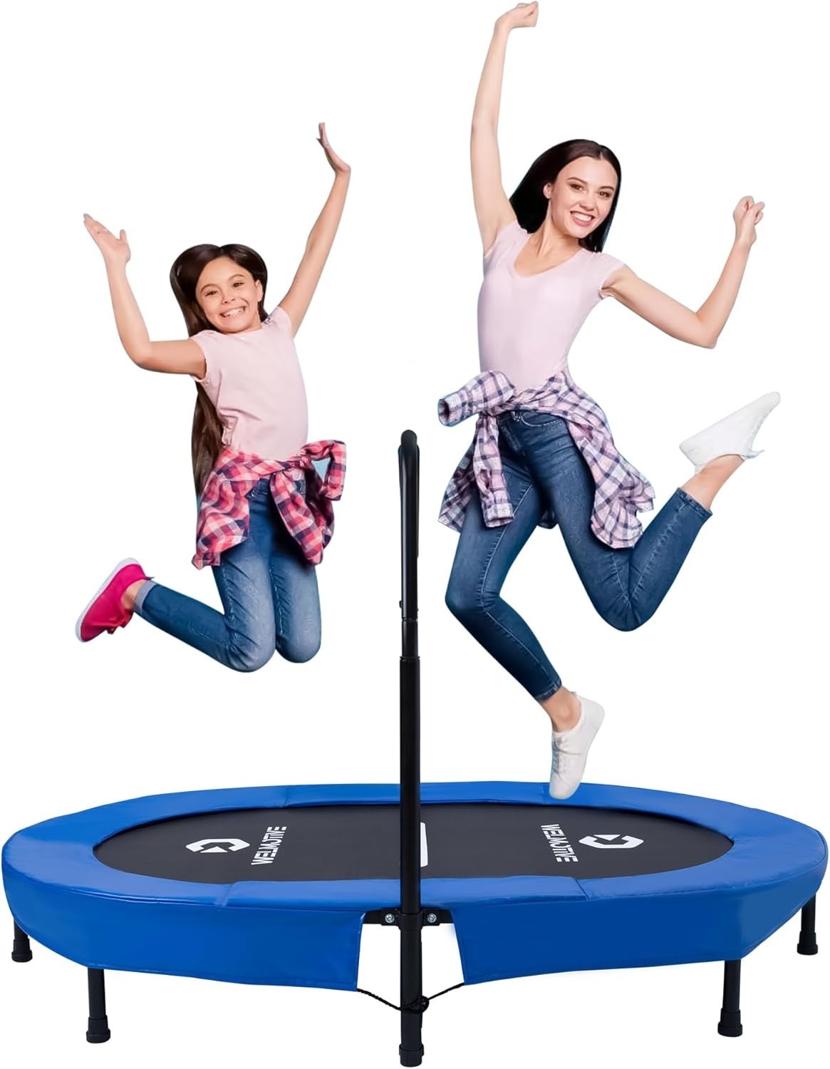 Foldable Oval Indoor Trampoline Quiet Rebounder Handle 150KG