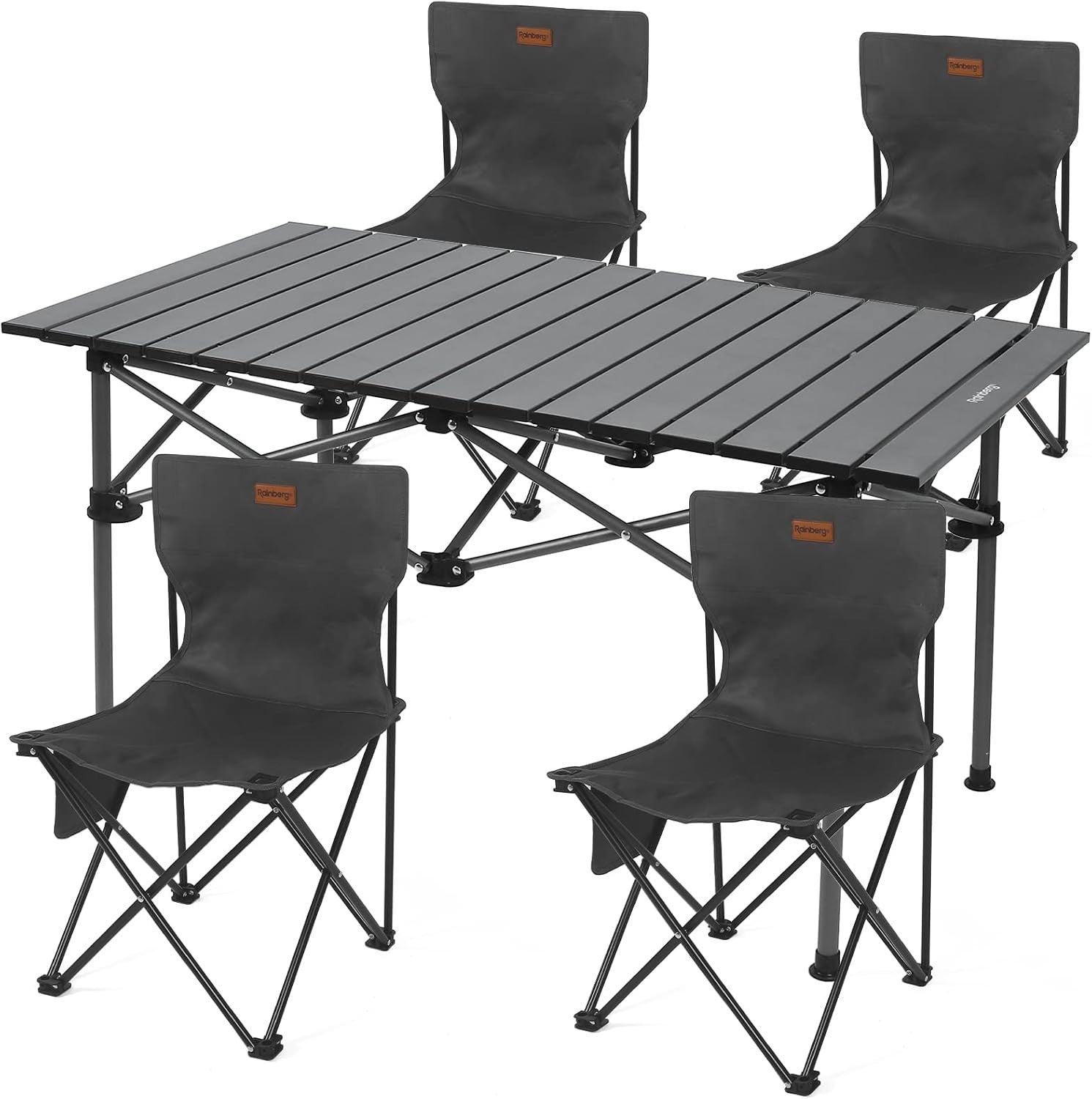 Foldable Camping Table Set with 4 Chairs Portable Outdoor Picnic BBQ Garden