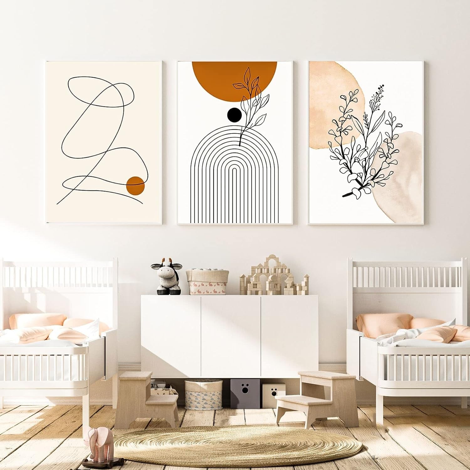 6Pcs Boho Abstract Canvas Wall Art Geometric Set