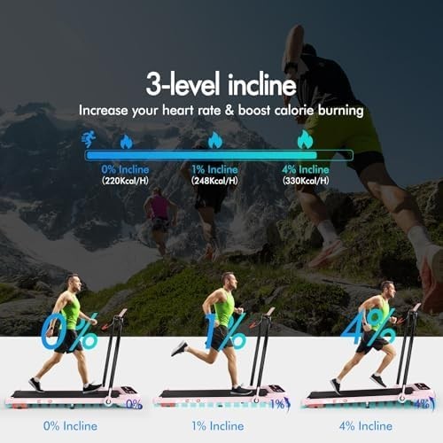 Under Desk Foldable Treadmill 3HP Walking Jogging Running Machine