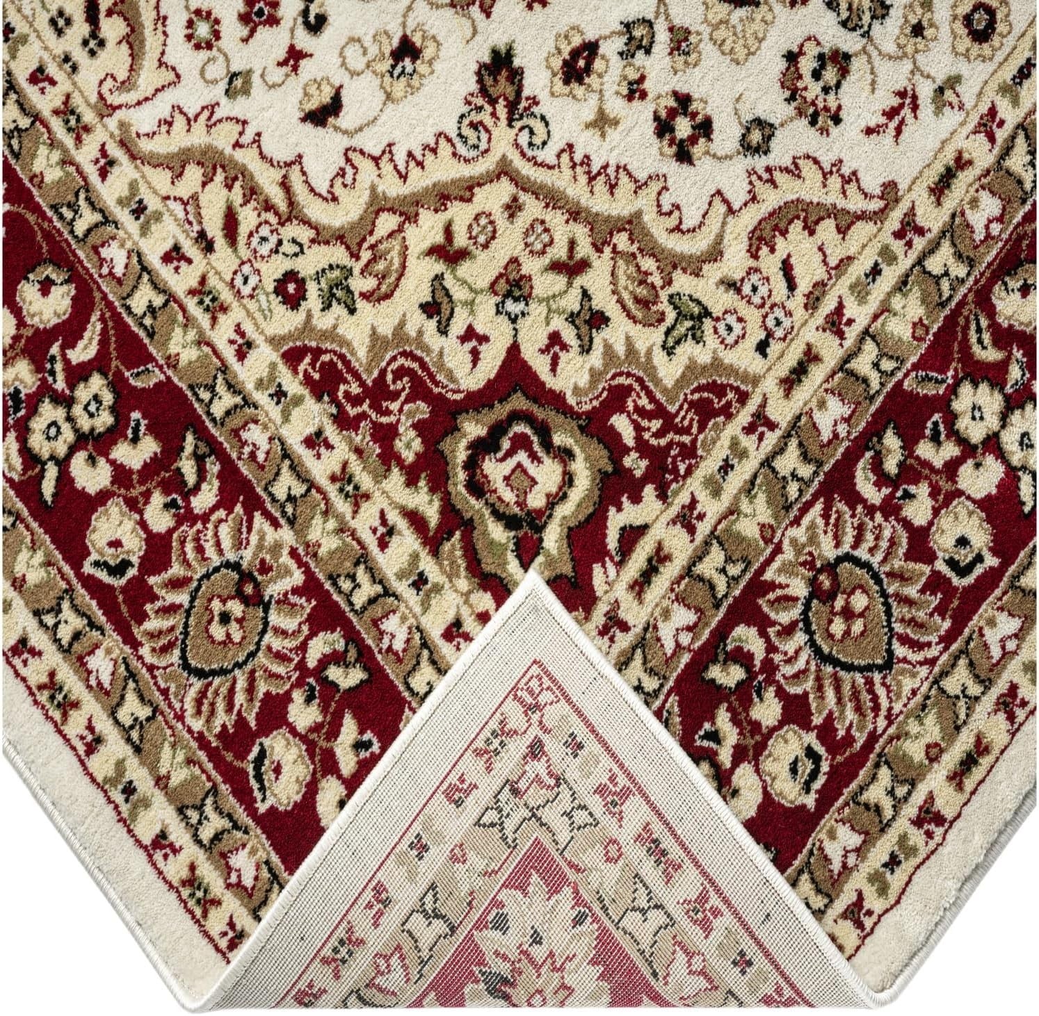 Cream Traditional Rug 120x170cm Soft Floral Non Slip Living Room Carpet