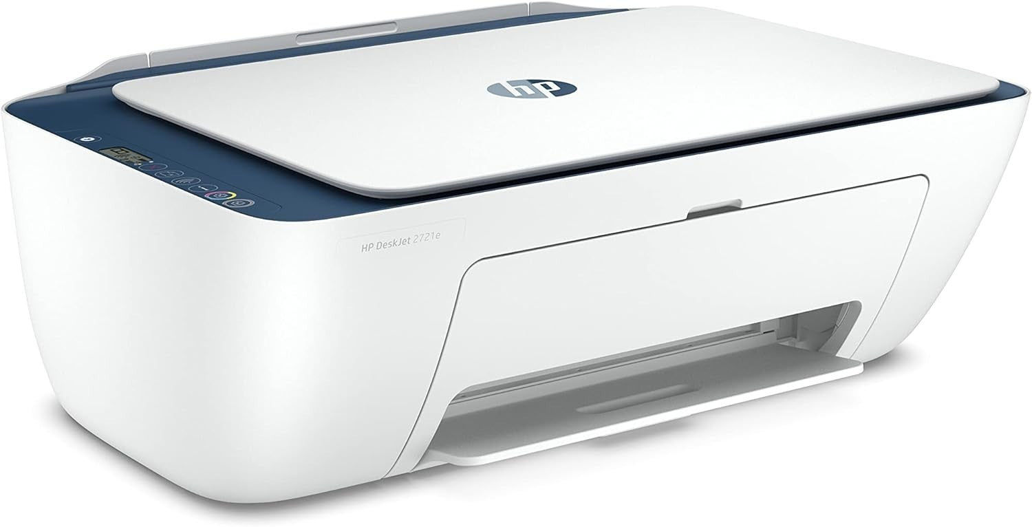 Wireless Colour Printer DeskJet 2721e | White, Blue | Print, Copy, Scan | A4