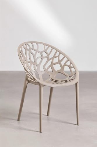 Set of 6 Stackable Plastic Dining Chairs Indoor Outdoor Garden Kitchen
