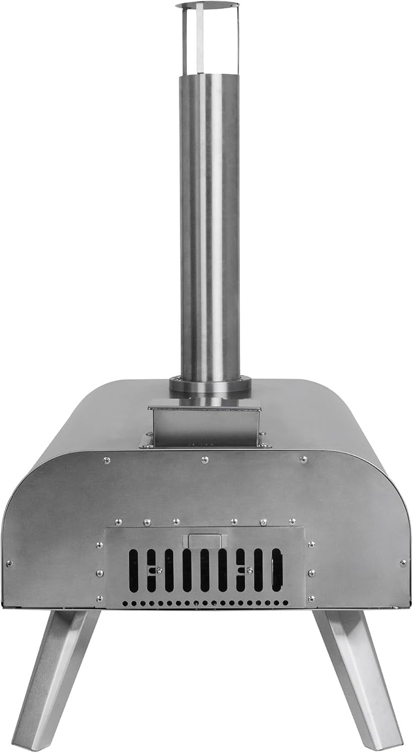 16" Wood Fired Outdoor Pizza Oven Stainless Steel BBQ Smoker Grill Portable
