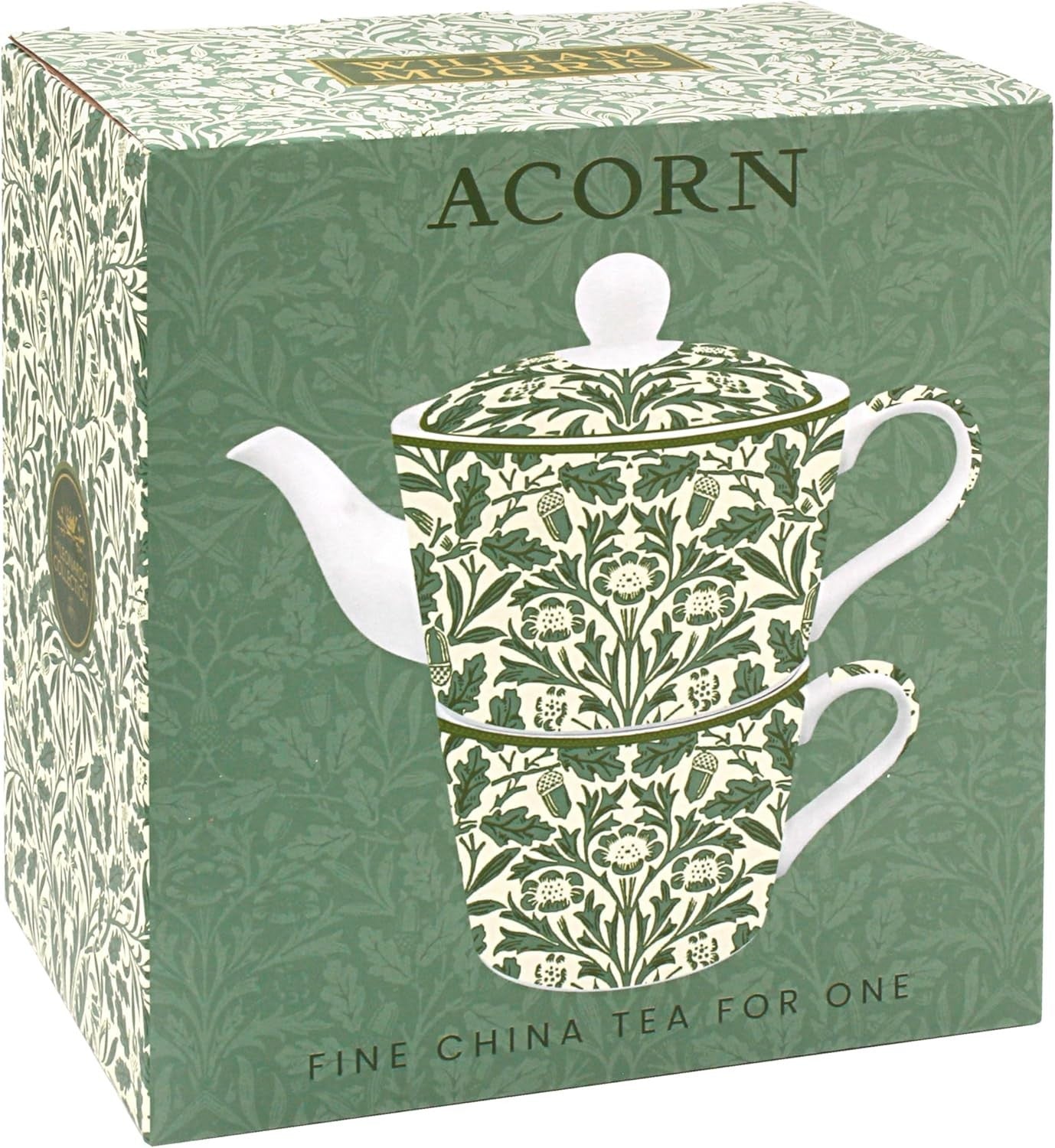 Tea For One Fine China Teapot Cup Set William Morris Acorn Design