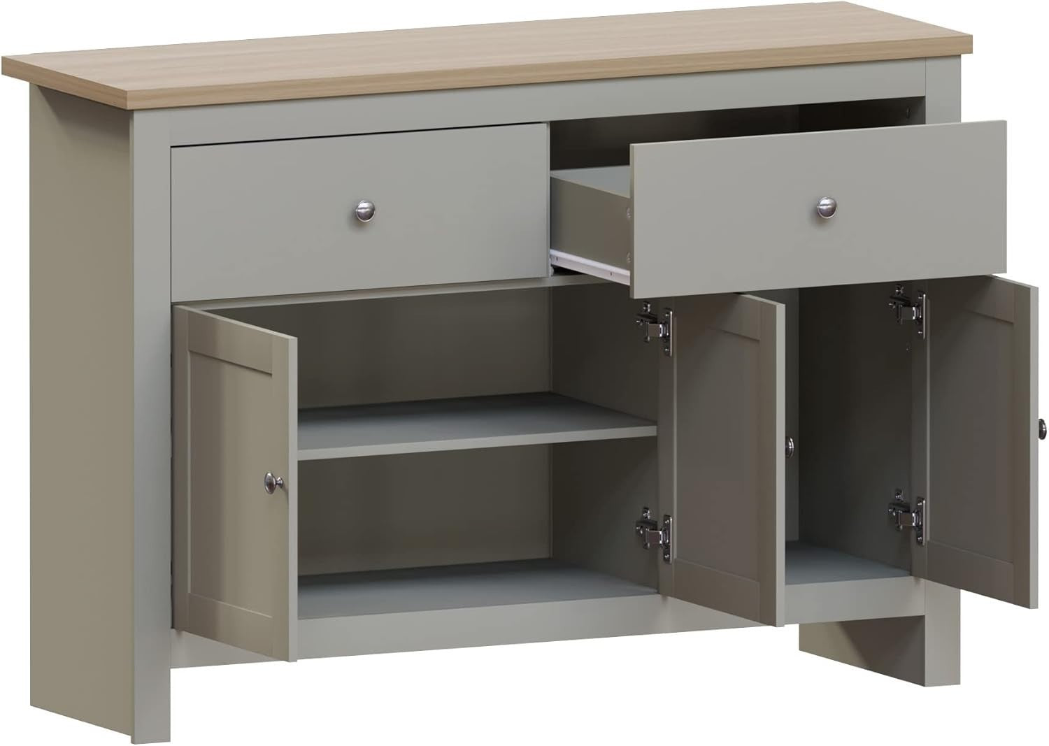 Sideboard Cabinet with Drawers Storage Buffet Cupboard 3 Door