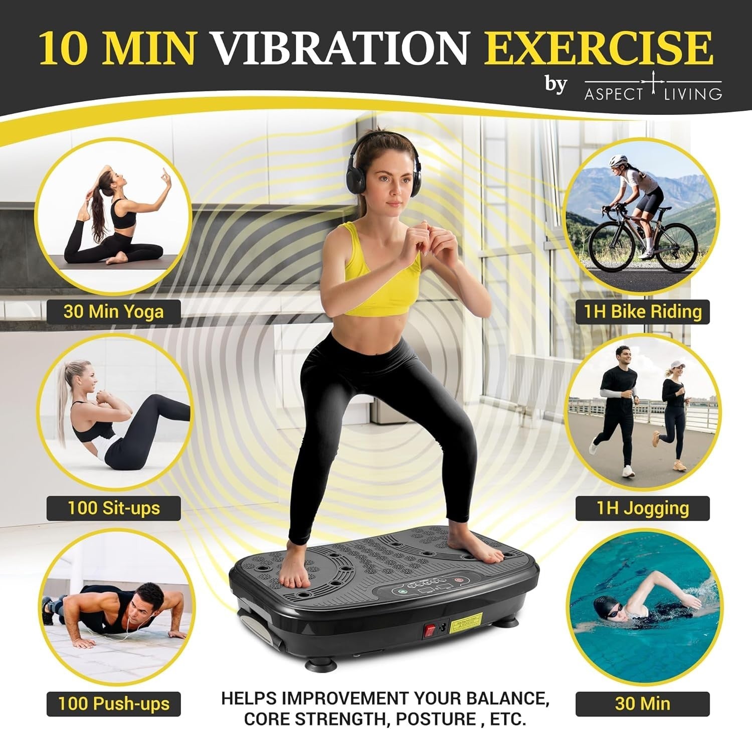 High Intensity Vibration Plate Home Gym Fat Burning Lymphatic