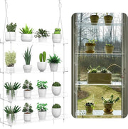 4 Tier Hanging Clear Acrylic Plant Shelf Window Display Rack for Indoor Garden