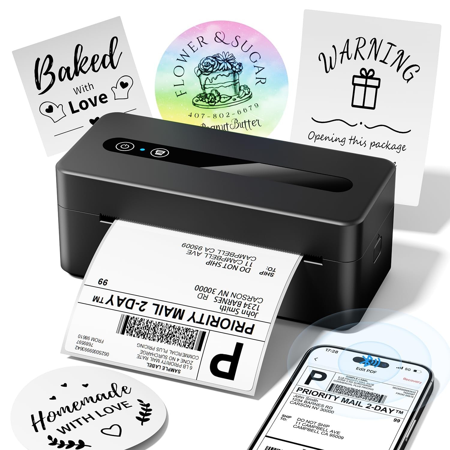 4x6 Bluetooth Shipping Label Printer Thermal 241BT USB