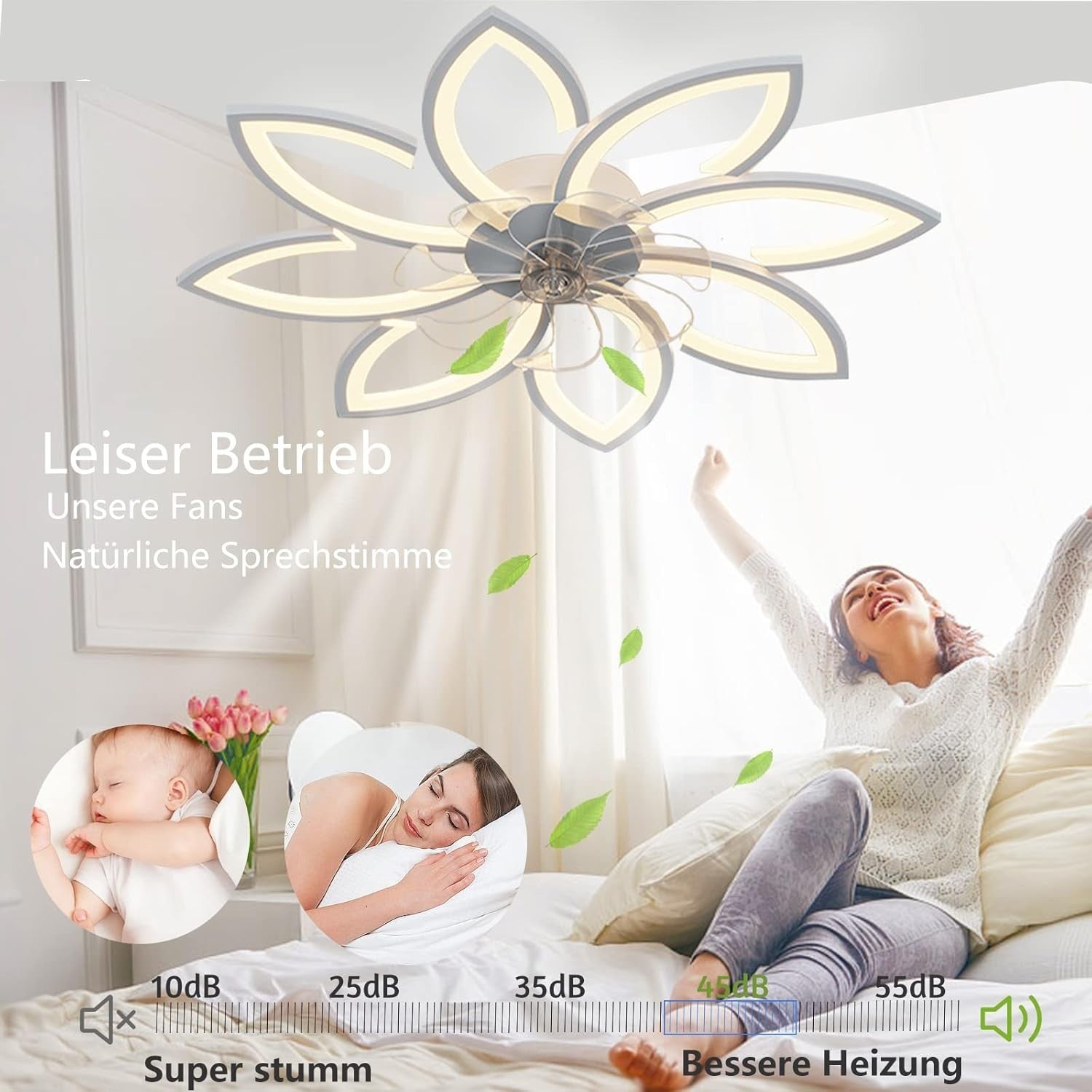Wildcat 90CM Ceiling Fan with LED Light, Remote & Bluetooth, 6-Speed, Timer