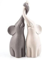 Modern Ceramic Elephant Couple Ornament 25.5cm | Romantic Home Decor Gift